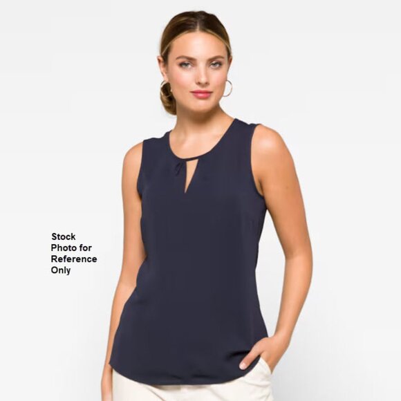 Nic+Zoe Easy Keyhole Blouse (Navy) - Picture 1 of 3